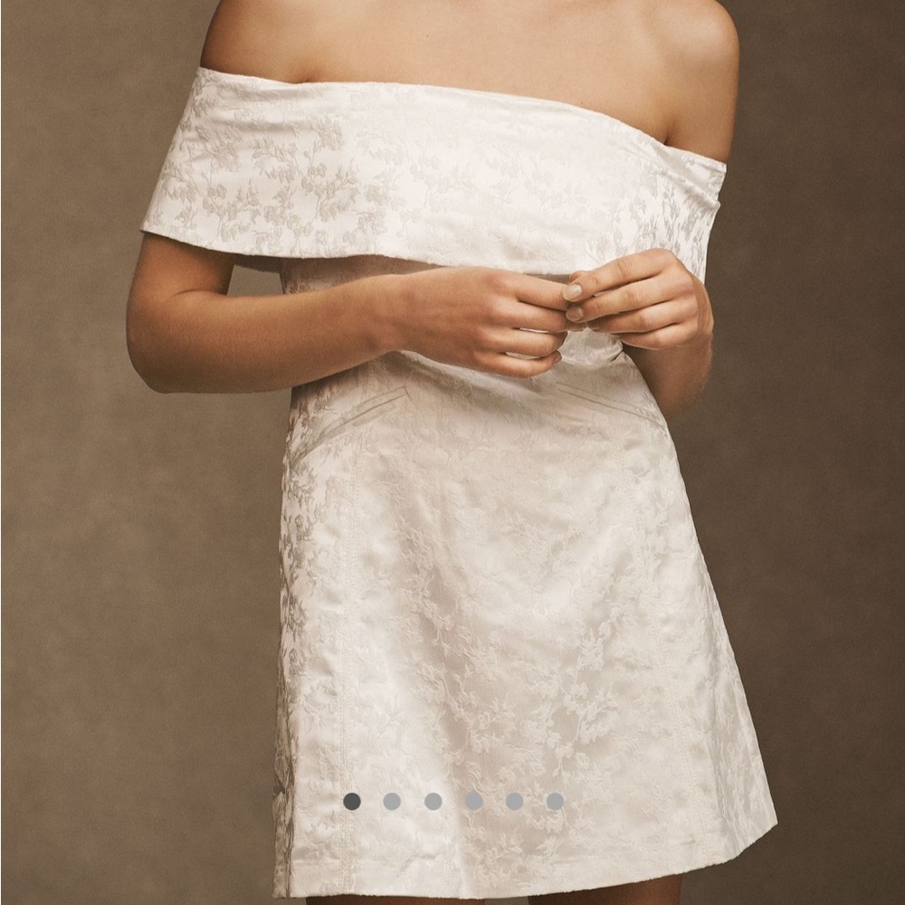 BHLDN Ingrid Jacquard ivory dress XS